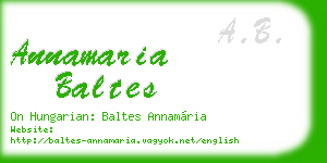 annamaria baltes business card